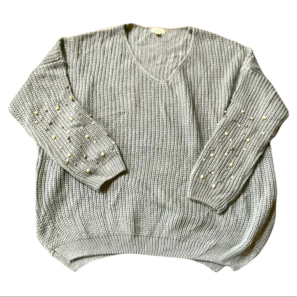 Pastel Mint green embellished sweater